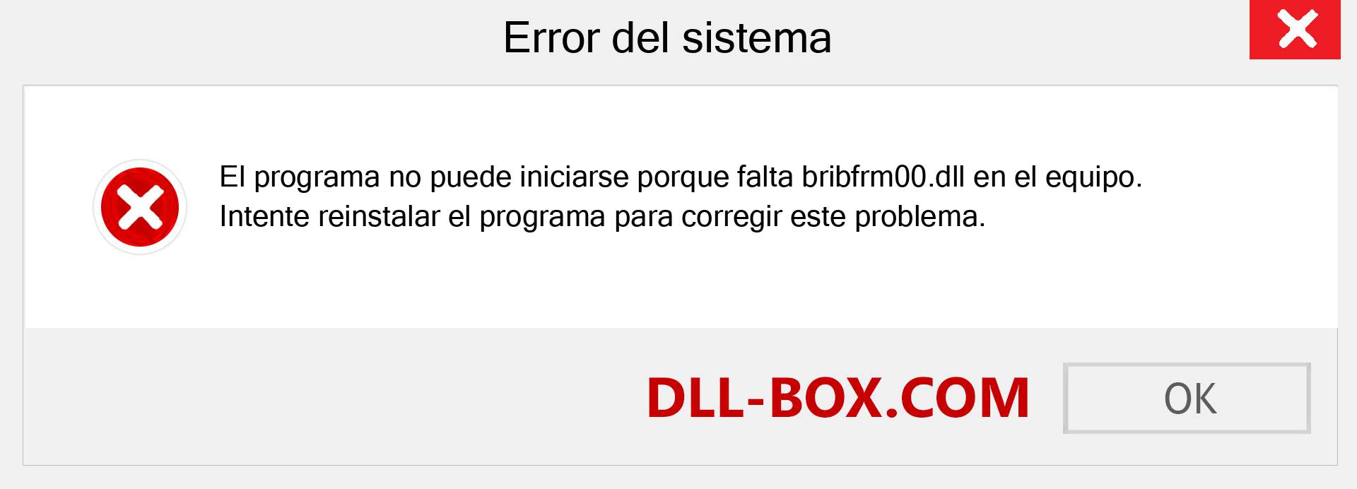 ¿Falta el archivo bribfrm00.dll ?. Descargar para Windows 7, 8, 10 - Corregir bribfrm00 dll Missing Error en Windows, fotos, imágenes